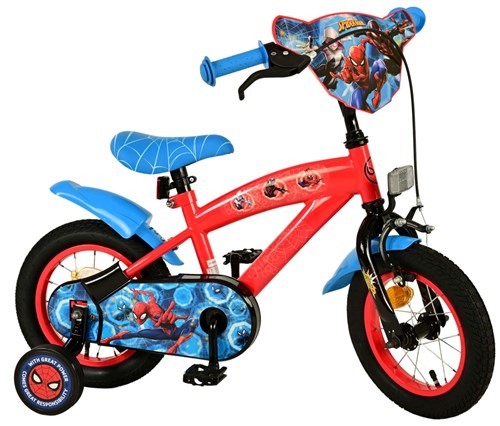Spider -Man pour enfants à vélo - garçons - 12 pouces - rouge bleu