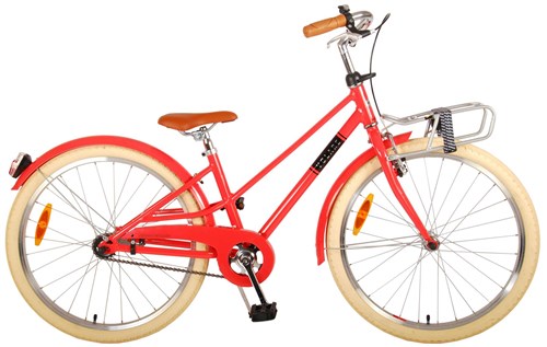 Volare Melody Children's Bicycle - Girls - 24 pouces - Coral Red - Prime Collection