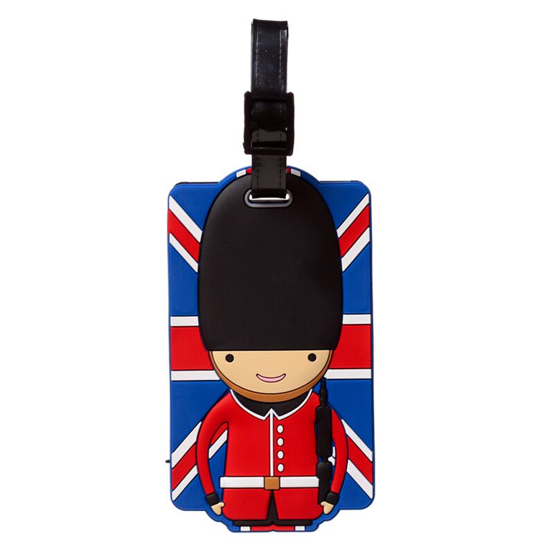 Étiquette de valise en PVC, gardien du drapeau britannique de Londres