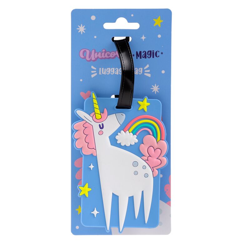 Étiquette de valise pvc magique licorne