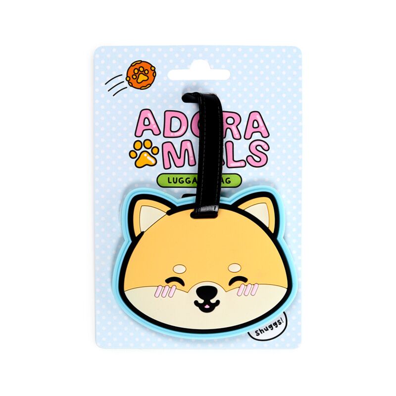 Adoramals embrasse l'étiquette de valise en PVC Shiba Inu