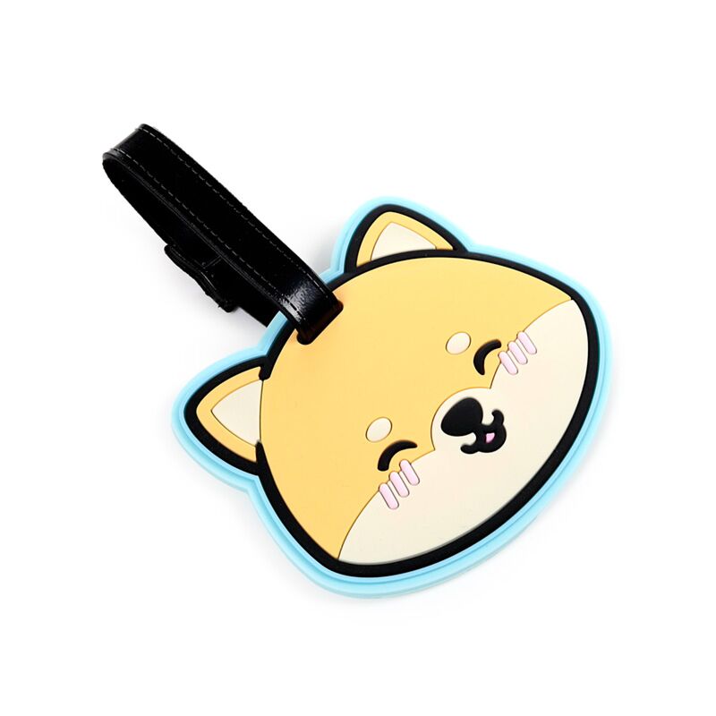 Adoramals embrasse l'étiquette de valise en PVC Shiba Inu