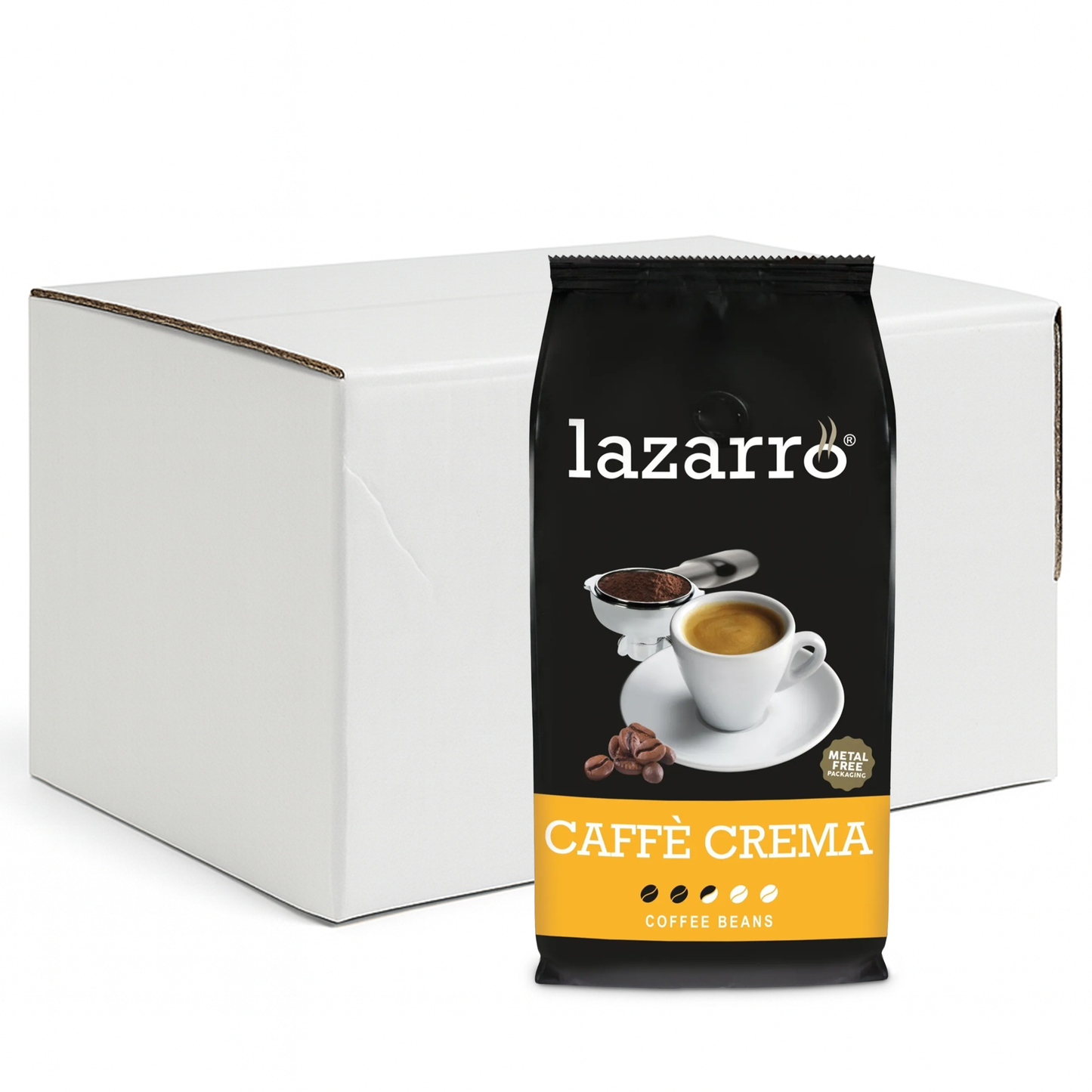Lazarro caffe crema grains (8x 1kg)