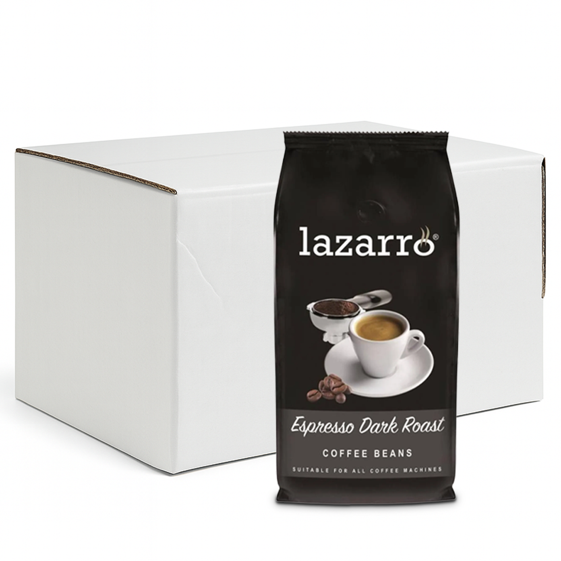 Lazarro espresso grains torréfiés foncés (8x 1kg)