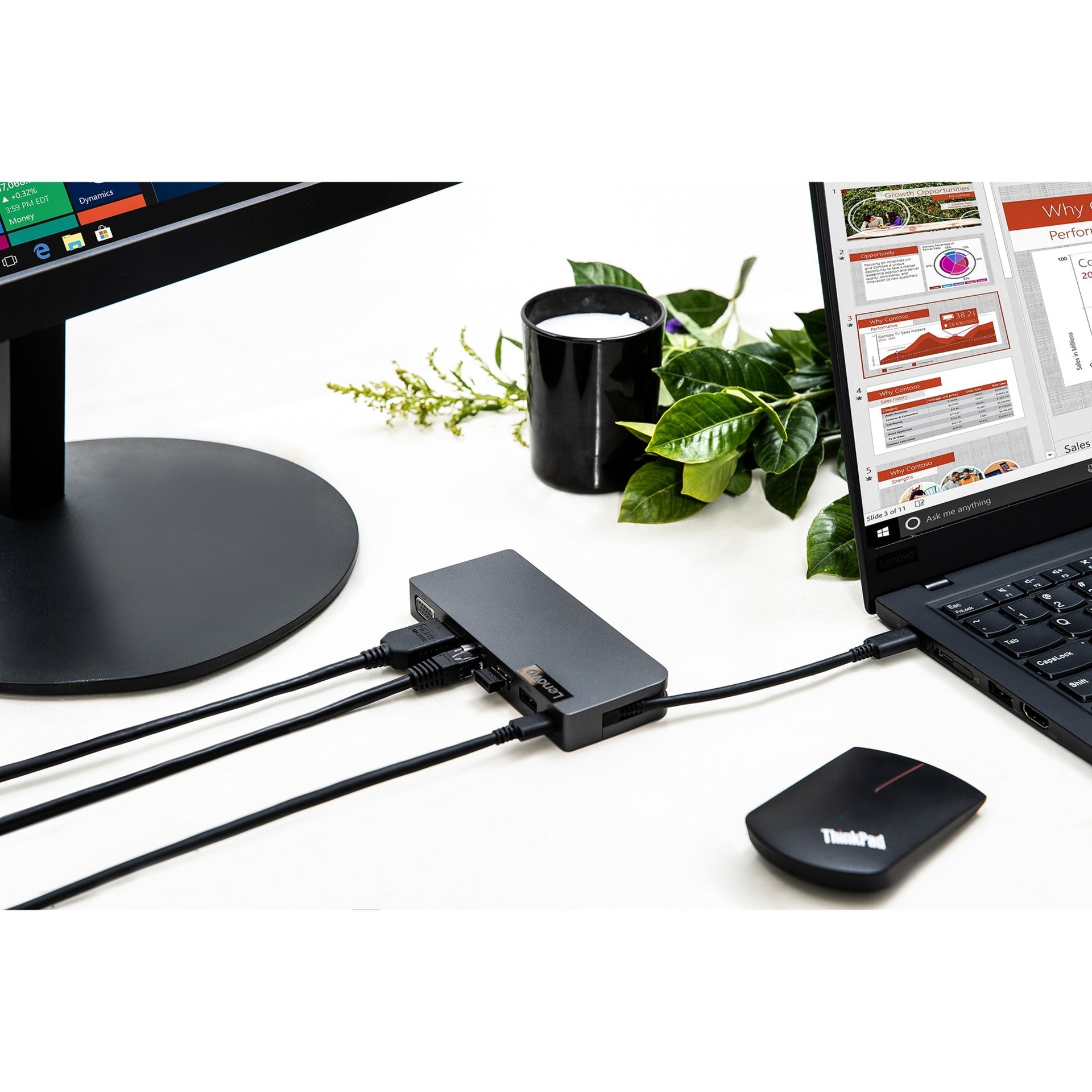 Hub de voyage USB-C alimenté par Lenovo