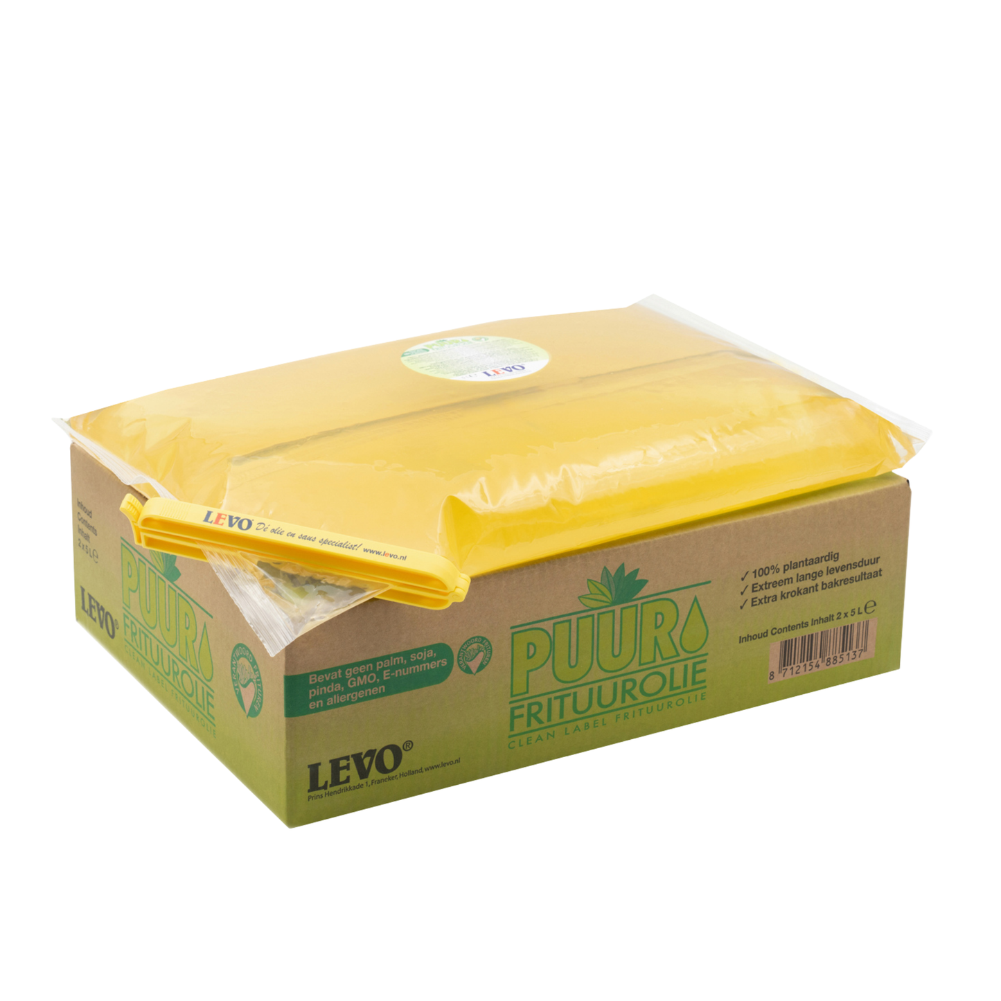 Sachet d'huile de friture pure Levo (2x 5 litres)