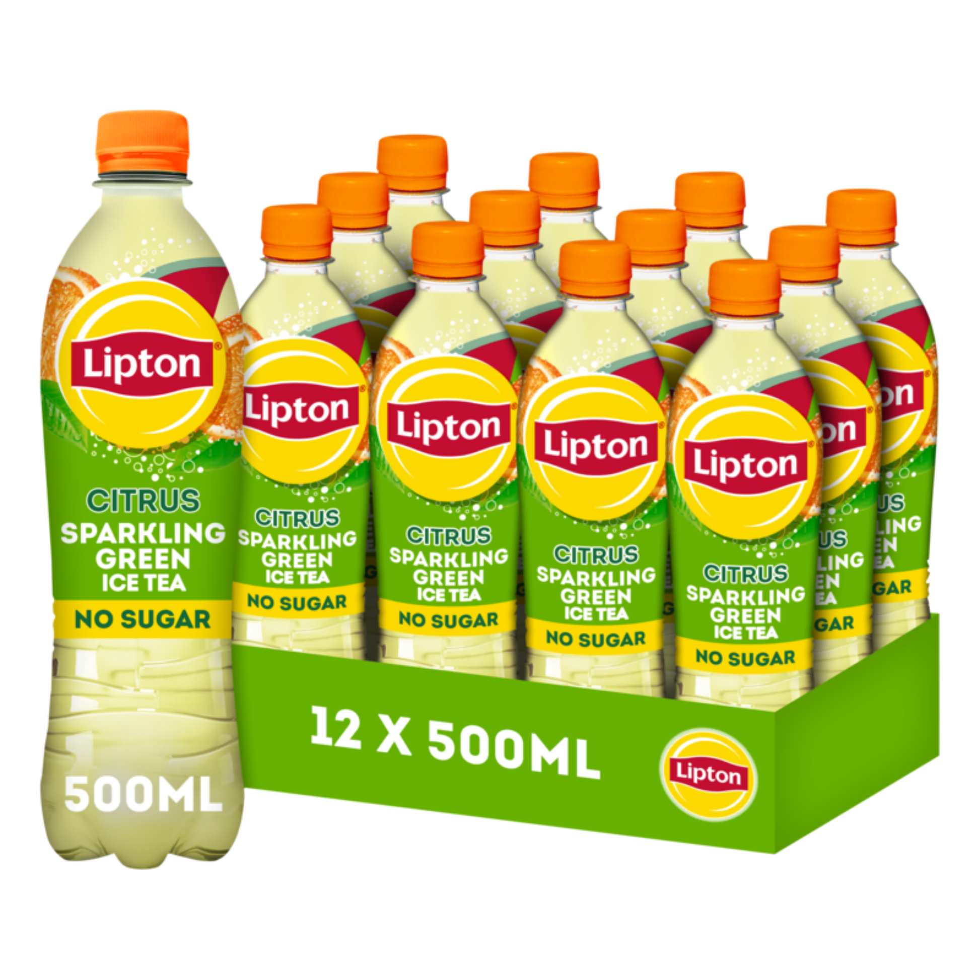 Bouchon d'agrumes pétillant vert Lipton Ice Tea (12x 0,5 litre)