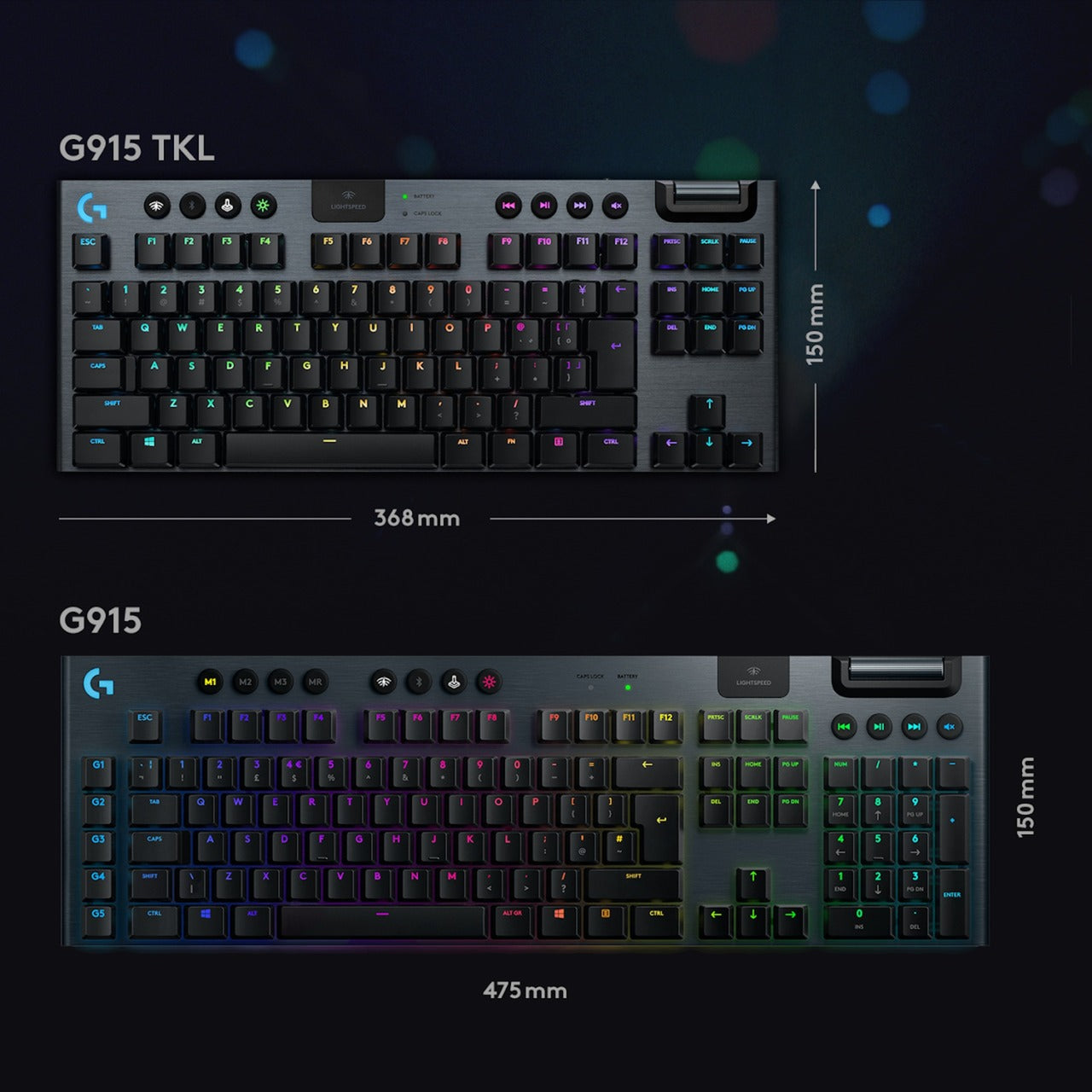 Logitech G915 TKL LightSpeed ​​Wireless RVB MECANICAL GAMING