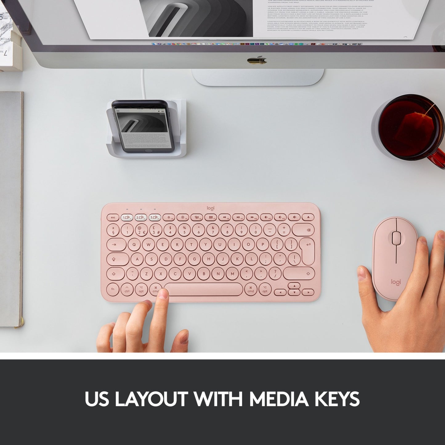 Logitech K380 pour Mac Clavier Bluetooth multi-appareils Roz