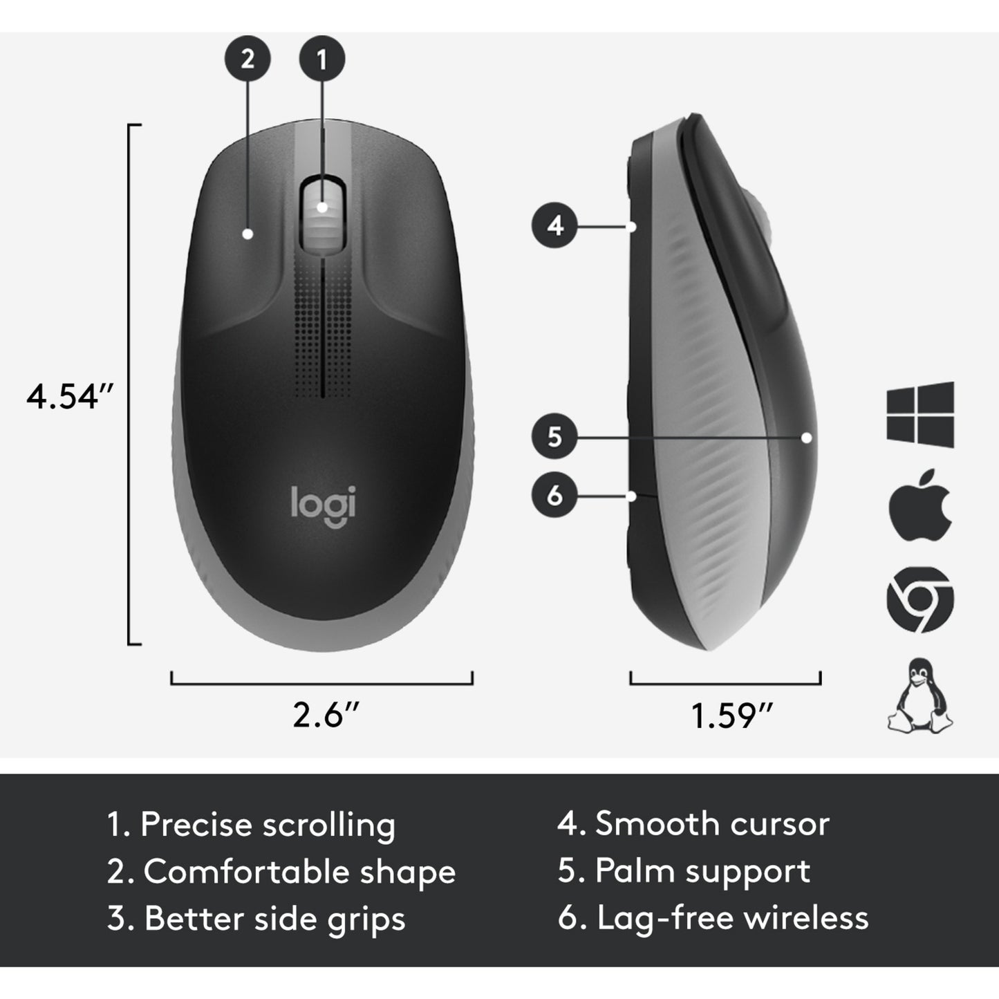 Logitech M190 Souris sans fil pleine grandeur