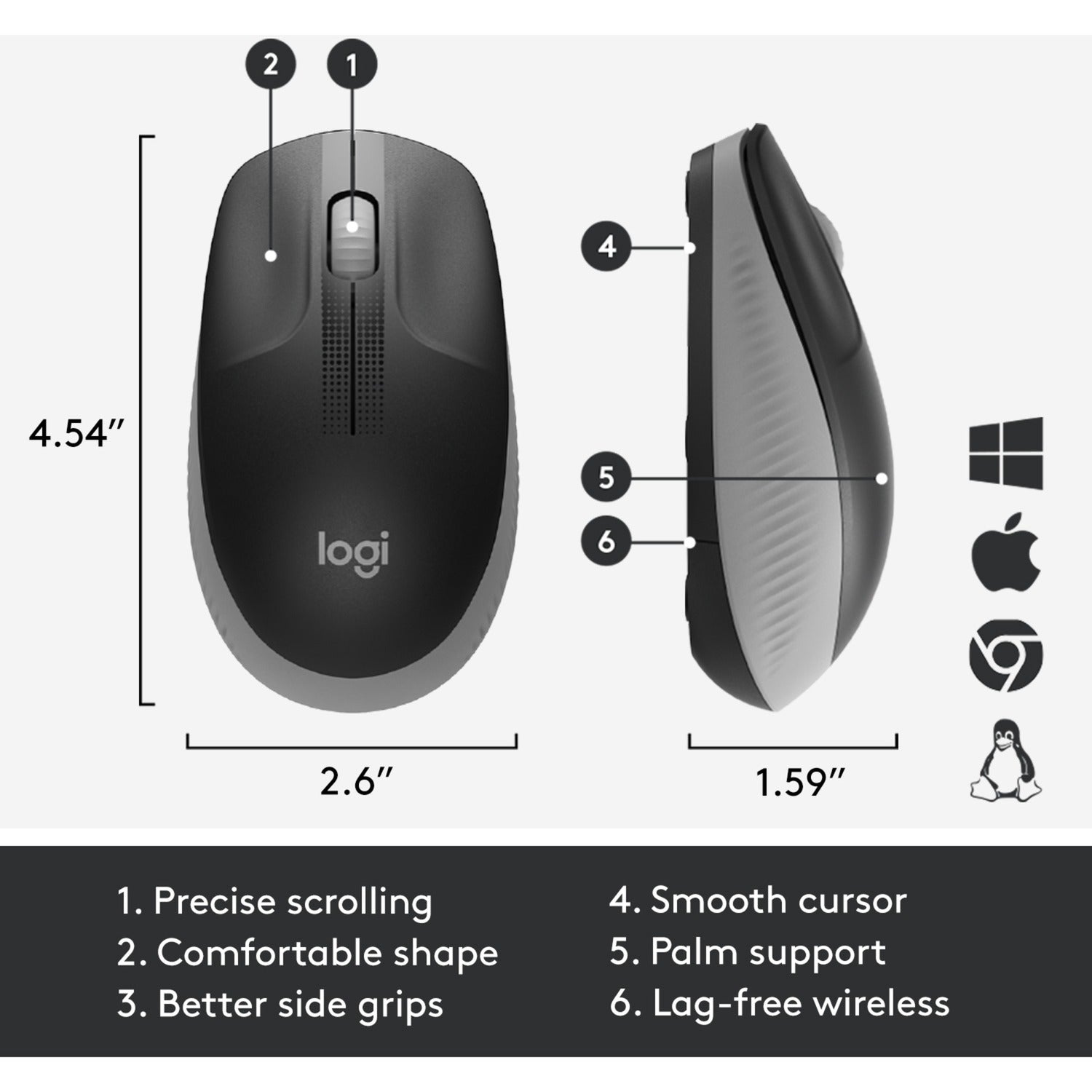 Logitech M190 Souris sans fil pleine grandeur