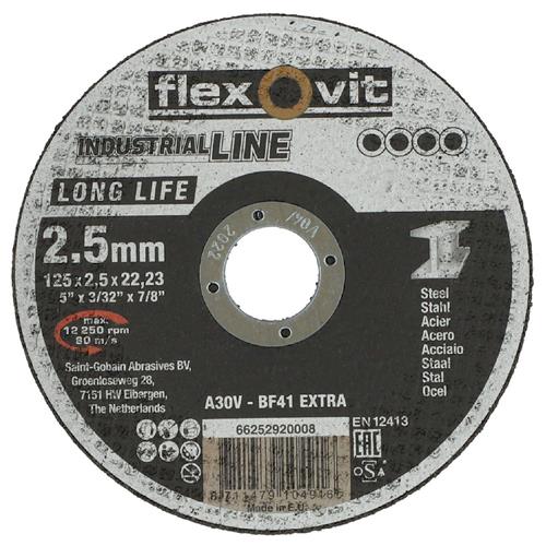 Flexovit dss industriel 125x2,5x22,23 a30v t41 acier | 25 pièces