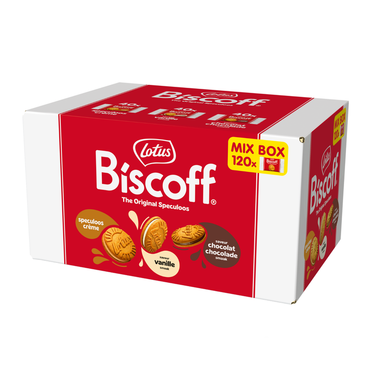 Boîte de mélange à biscuits sandwich Lotus biscoff (120 pièces)