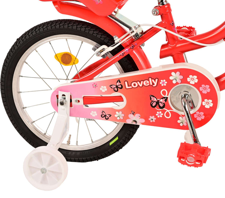 Volare le vélo pour enfants charmant - Girls - 16 pouces - Blanc rouge - Freins à deux mains