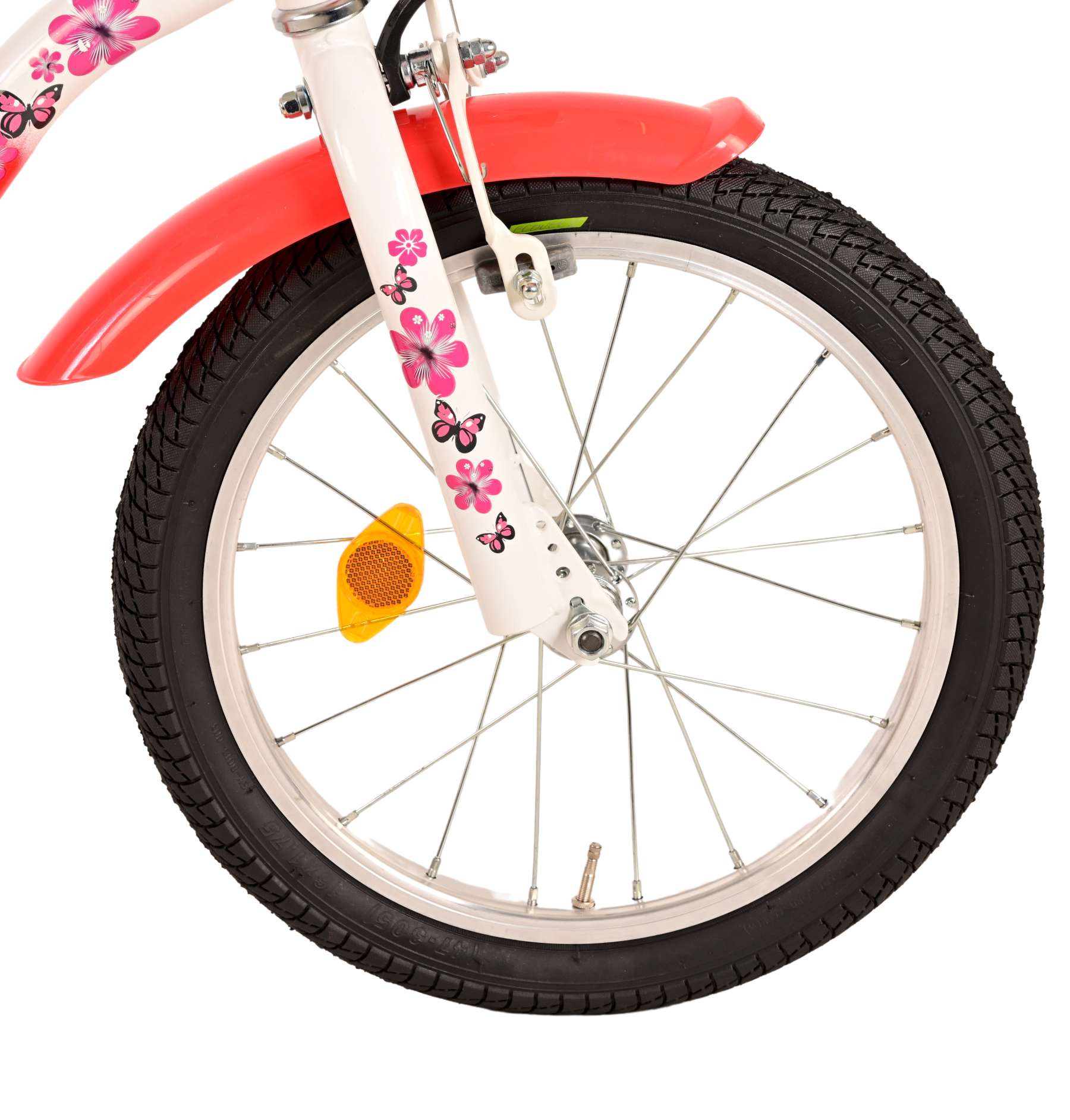 Volare le vélo pour enfants charmant - Girls - 16 pouces - Blanc rouge - Freins à deux mains