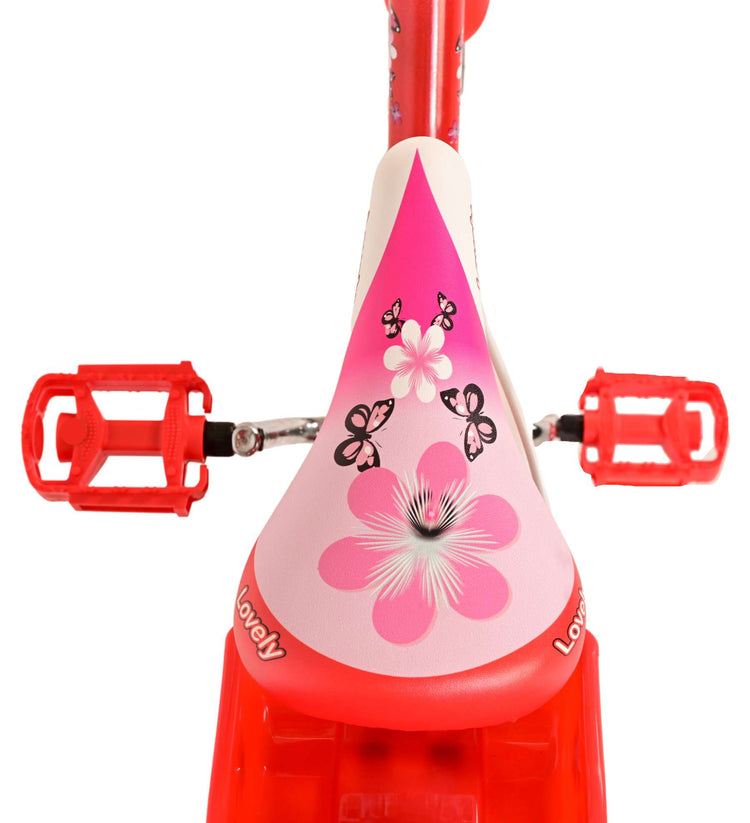 Volare le vélo pour enfants charmant - Girls - 16 pouces - Blanc rouge - Freins à deux mains