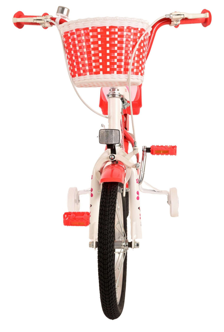 Volare le vélo pour enfants charmant - Girls - 16 pouces - Blanc rouge - Freins à deux mains