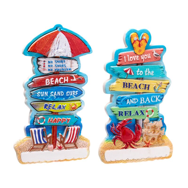 Plaques de plage de Zeezicht 3d Aimant de souvenirs de la plage de Sea Beach