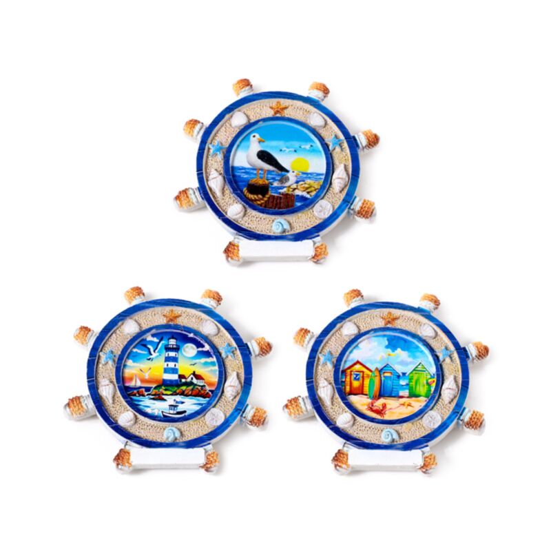 SEA BEACH Souvenir Magnet Scheepswiel Seascapes