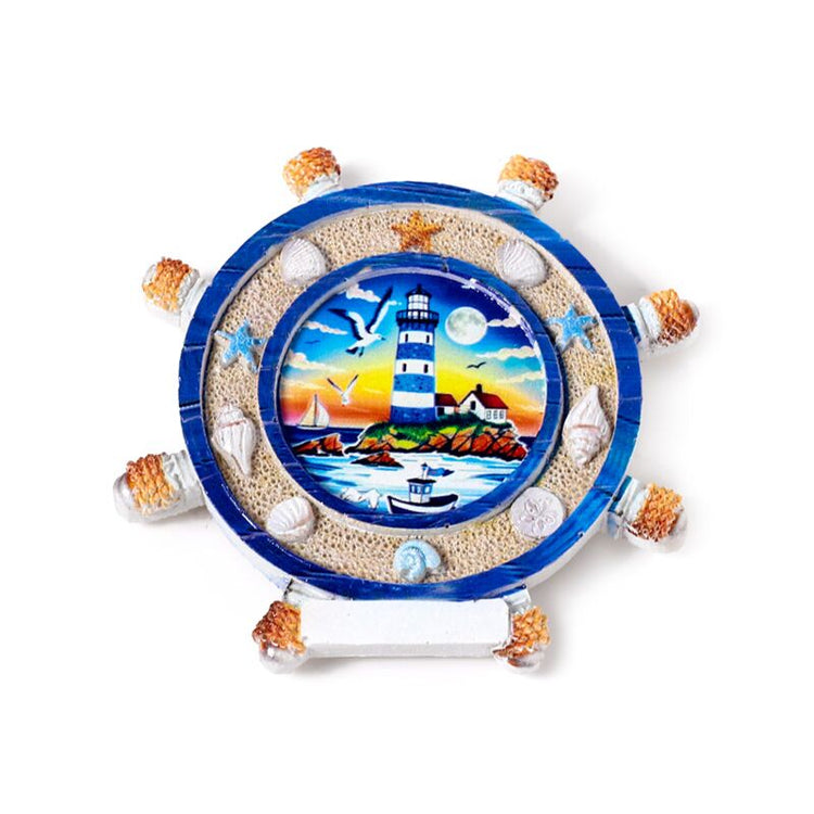SEA BEACH Souvenir Magnet Scheepswiel Seascapes
