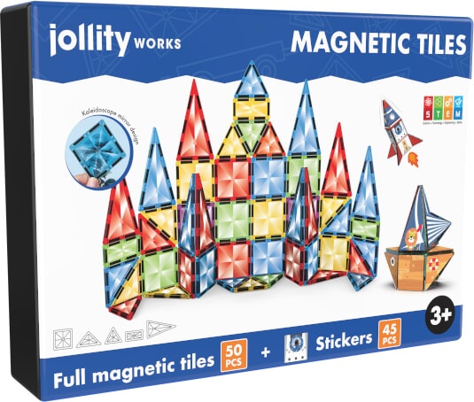 Tige de carreaux magnétiques 50 pcs jollity works