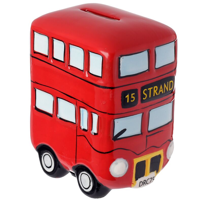 Tirelire en céramique de bus à impériale de Londres