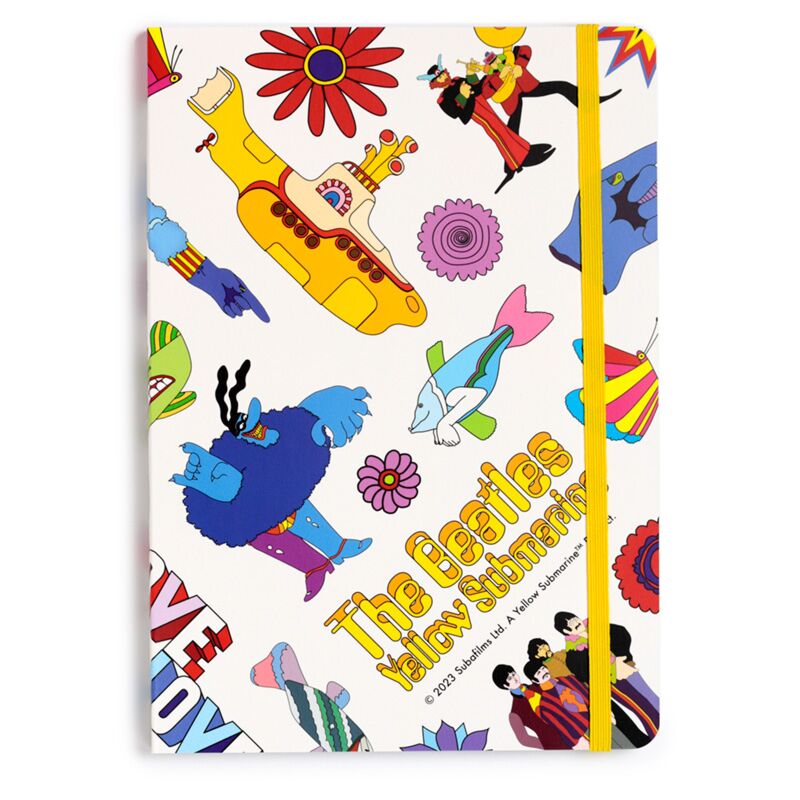 Note à carnet doublé A5 sous-marin jaune recyclé blanc sous-marin