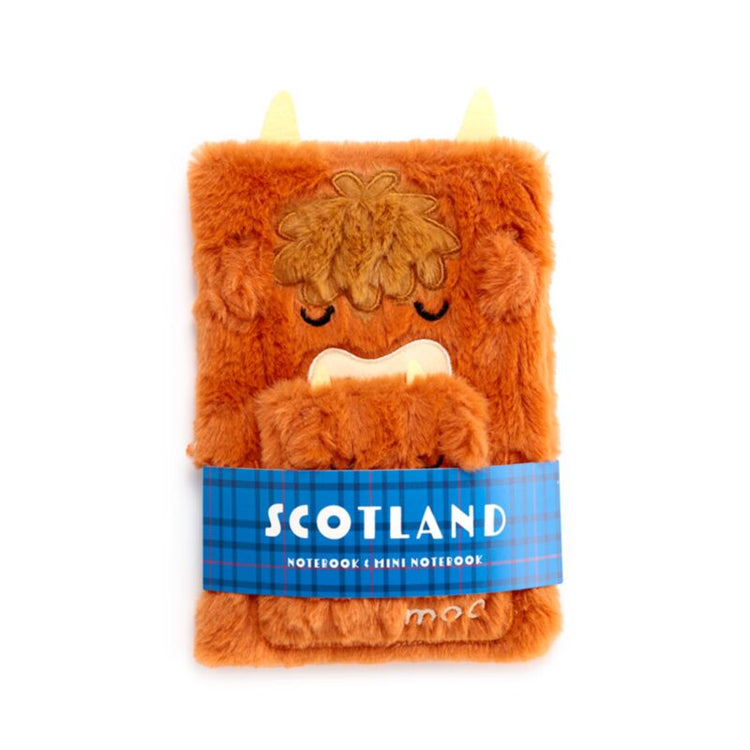 Pouche de cahier en peluche de vache Highland