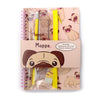 MOPPS PUG SPIRAL BOND A5 Notebook 6 pièces Écriture