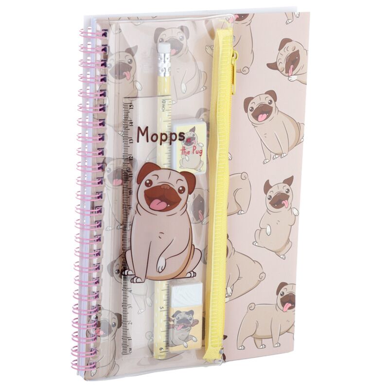 MOPPS PUG SPIRAL BOND A5 Notebook 6 pièces Écriture
