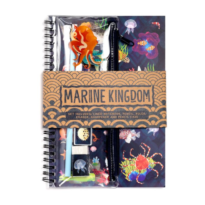 Marine Kingdom Ring-lind notebook en 6 parties ensemble de rédaction