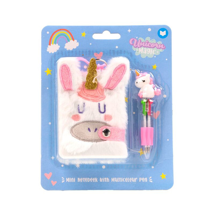 Mini carnet magique licorne a7, stylo 4 couleurs