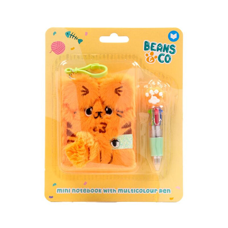 Beans co cats peluche a7 mini carnet a7 stylo 4 couleurs