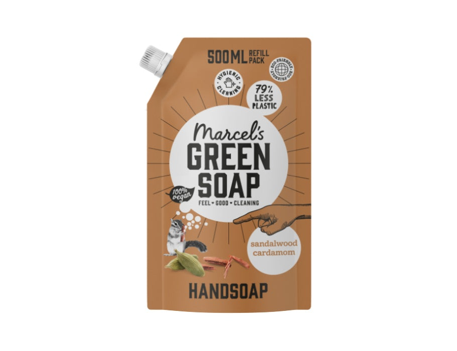 Marcels Green Soap Hand Soap Sandelhout Kardemom 500ml Navulzak