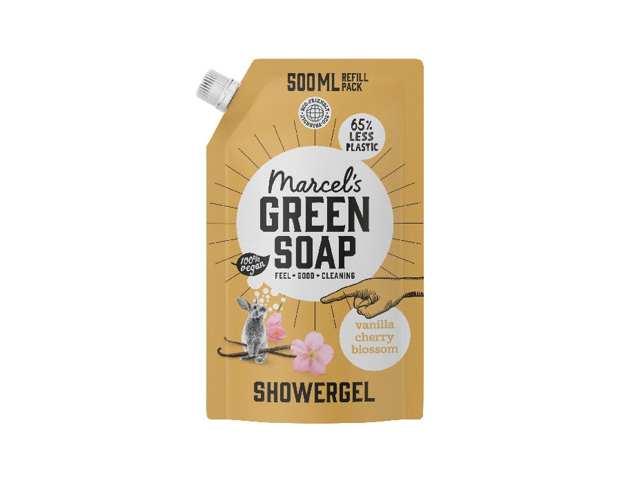 Marcels Green Soap Shower Gel Vanilla Cherry Blossom Recharge 500 ml