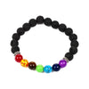 Chakra Lava Stone Beads Bracelet de pierres précieuses