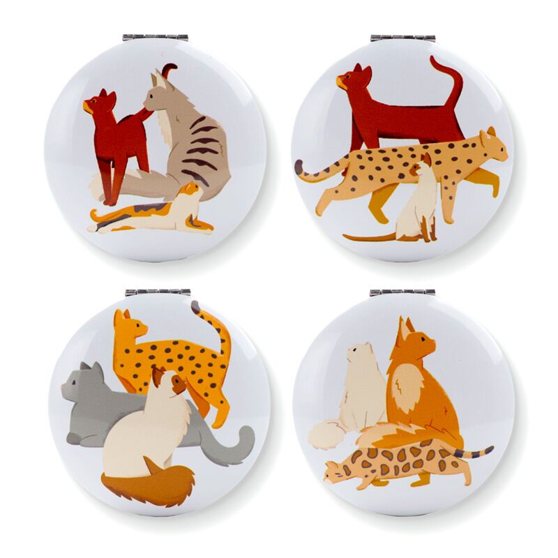 Miroir de maquillage compact pour chat fin félin