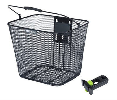 Panier de vélo de basilic Bilbao KF Fixation comprenant le support de tige 26 x 22 x 27 cm noir