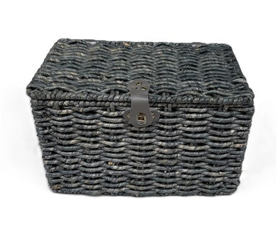 Panier du boulanger bleu-gris moyen 40x26x25 avec couvercle