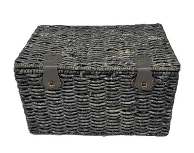 Panier du boulanger bleu-gris grand 47x31x28 avec couvercle