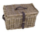 Dr panier v-ager en osier xl gris avec couvercle 50x40x30
