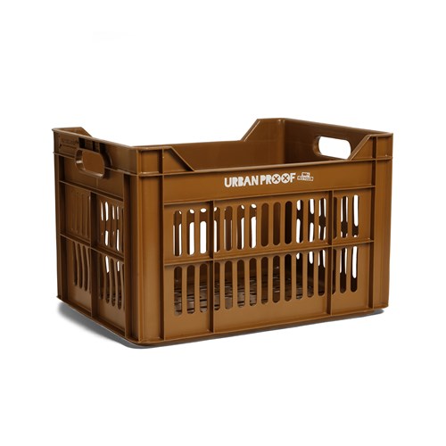 Caisse vélo Urban Proof plastique recyclé 30l marron caramel 40x30x25 cm