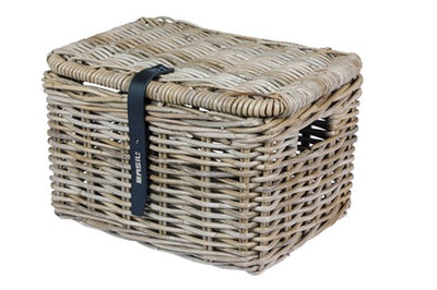 Panier de vélo de basilic dax petit gris avec couvercle
