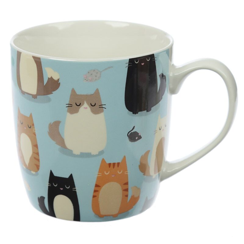 Tasse en porcelaine de chat fin félin