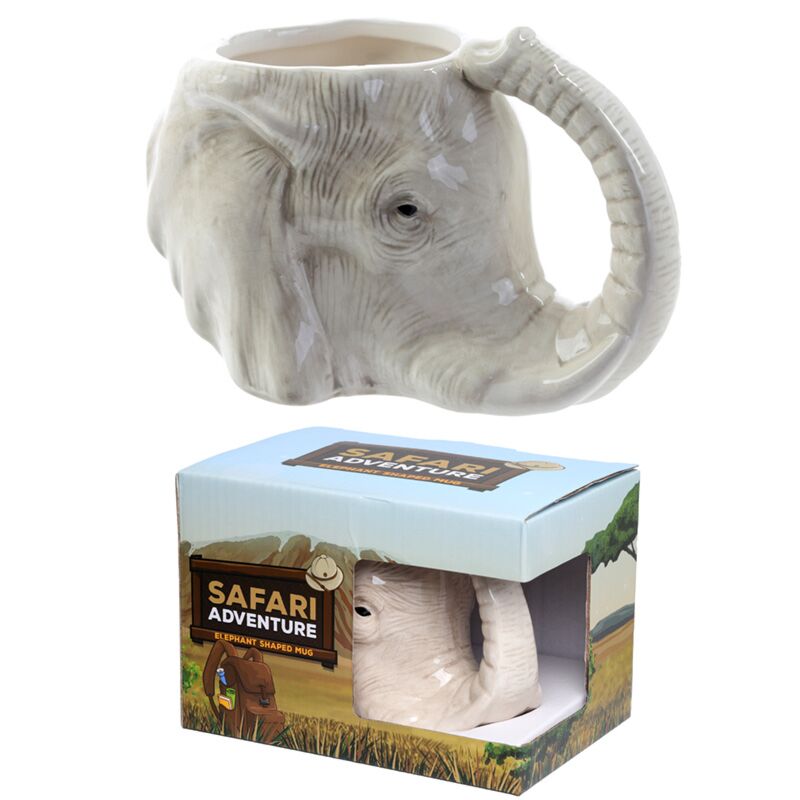 Tasse en céramique formée d'éléphant
