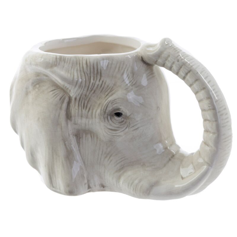 Tasse en céramique formée d'éléphant