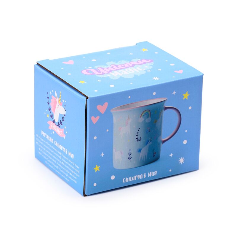 Tasse en porcelaine à bord fin magique Licorne