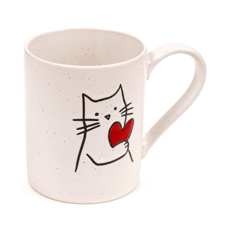 Chat avec tasse de grès Hart