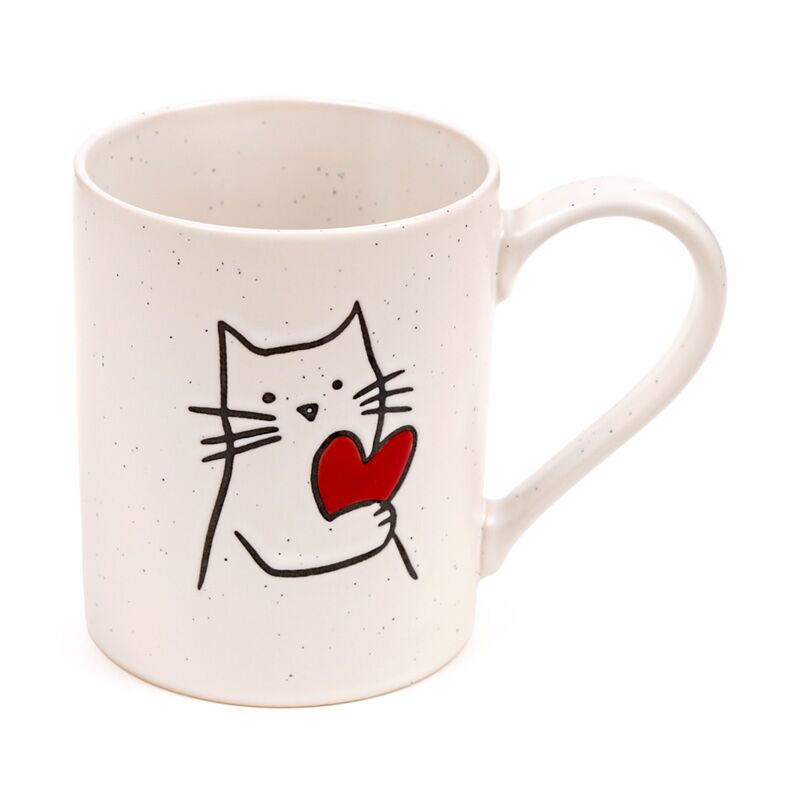 Chat avec tasse de grès Hart