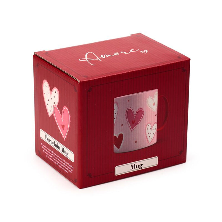 Mug en porcelaine coeurs Amore